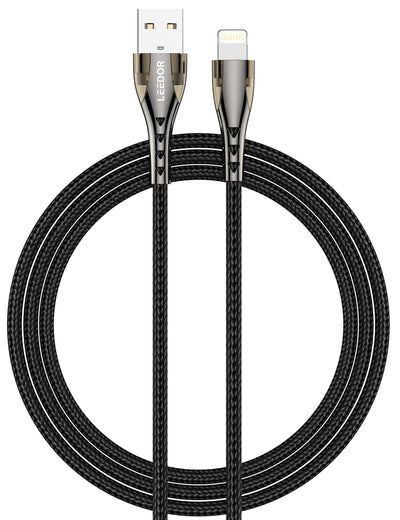 LEEDOR LD-007L Data Cable - 1 Meter / USB-A to Lightening - Black