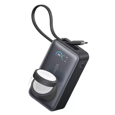 Anker MagGo Power Bank (10K, 35W, For Apple Watch, Built-In USB-C) -Black