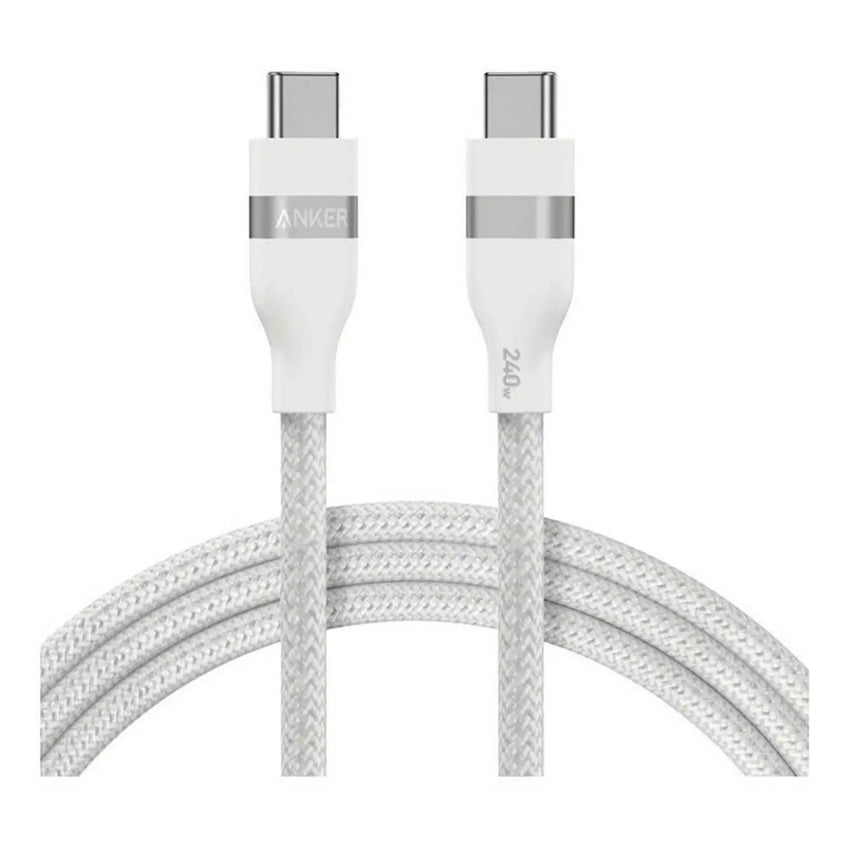 Anker USB-C to USB-C Cable 240W (Upcycled-Braided) (0.9m/3ft) -White
