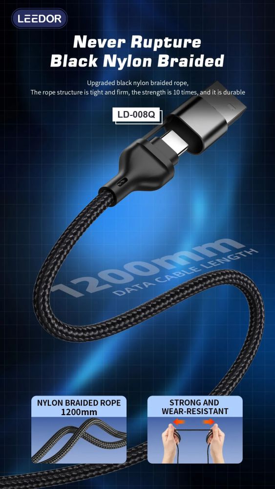 LEEDOR Aluminium Alloy Series Fast Charge Data Cable  LD-008Q