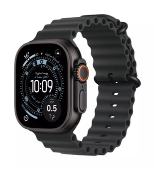 ساعة Apple Watch Ultra 2 GPS + Cellular مقاس 49 مم - هيكل من التيتانيوم الأسود مع سوار Ocean الأسود 