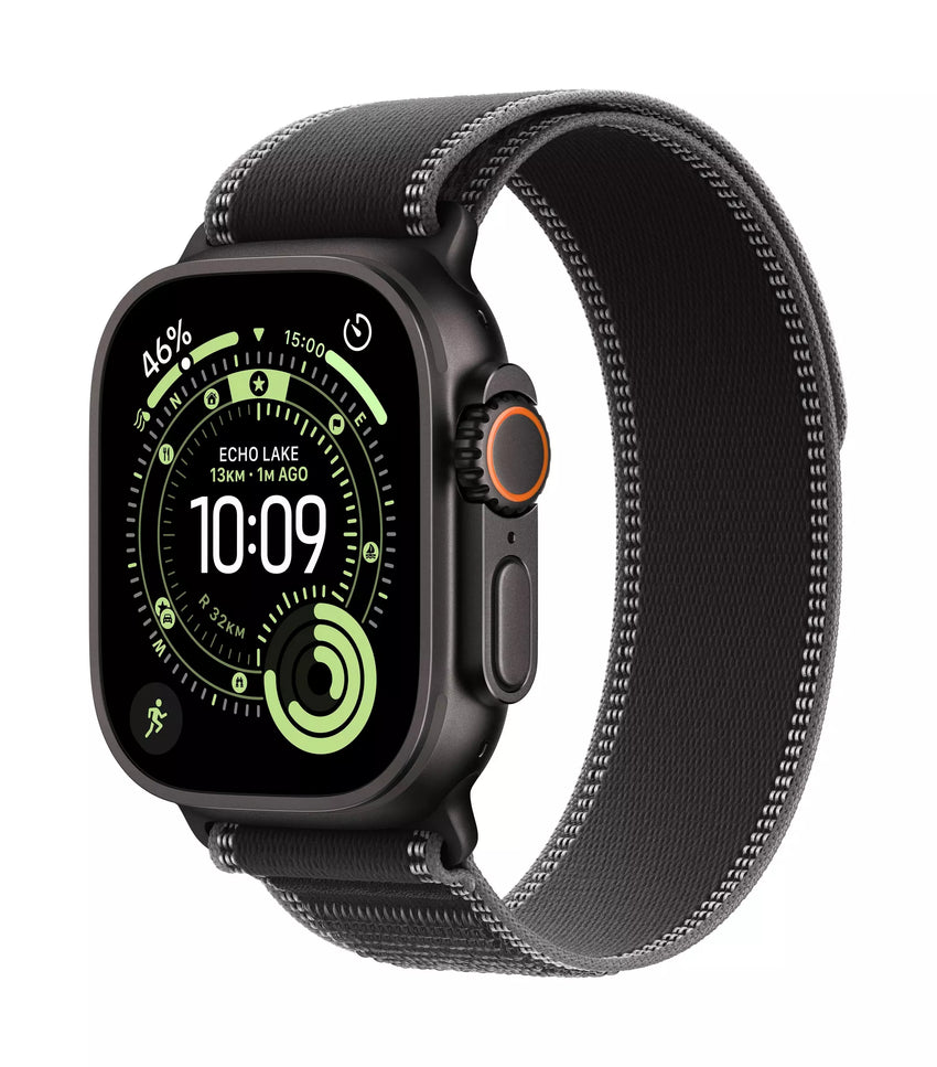 Apple Watch Ultra 3 GPS + Cellular 49mm, Black Titanium, Black/Charcoal Trail Loop