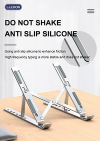 LEEDOR Notebook Stand Computer Folding Stand Plastic Aluminum Alloy Stand LD-N3