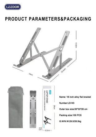 LEEDOR Notebook Stand Computer Folding Stand Plastic Aluminum Alloy Stand LD-N3