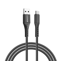 كابل بيانات LEEDOR نايلون 3A للشحن السريع 3 في 1 من النوع C إلى 3 في 1 LD-009Q1.5 متر