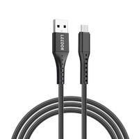 كابل بيانات LEEDOR نايلون 3A للشحن السريع 3 في 1/من النوع C إلى 3 في 1 LD-009Q3m