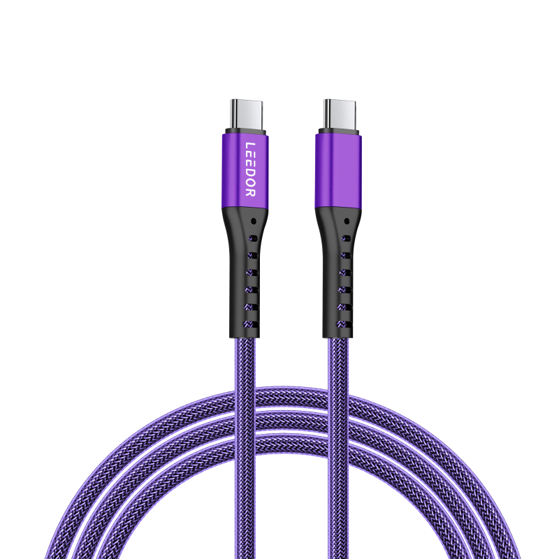 كابل بيانات من نوع C إلى C من النايلون 3A للشحن السريع من LEEDOR LD-009Q CC