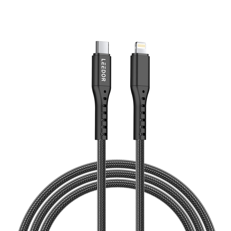 LEEDOR Nylon 3A Fast Charge Type C to Lightening Data Cable LD-009QC-L