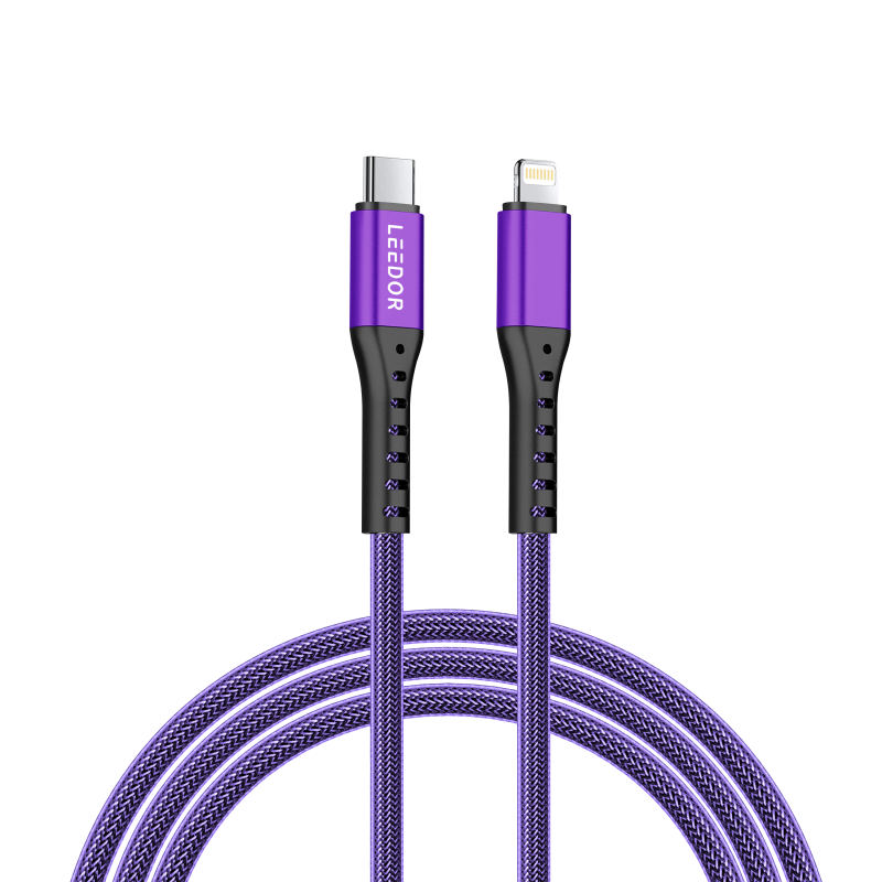 كابل بيانات LEEDOR نايلون 3A للشحن السريع 3 في 1/من النوع C إلى 3 في 1 LD-009Q3m