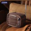 LEEDOR New Mini Wood Grain Retro Heavy Bass Wireless Card Insertion Portable Bluetooth Speaker LD-JY-81