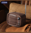 LEEDOR New Mini Wood Grain Retro Heavy Bass Wireless Card Insertion Portable Bluetooth Speaker LD-JY-81