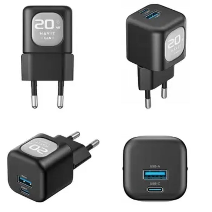 Havit Mobile series-USB charger 20W UC220 UK BLK + GRY