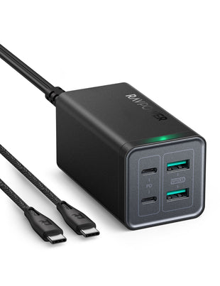 Ravpower RP-PC146 PD 120W 4 Port harger Black UK 100W cable