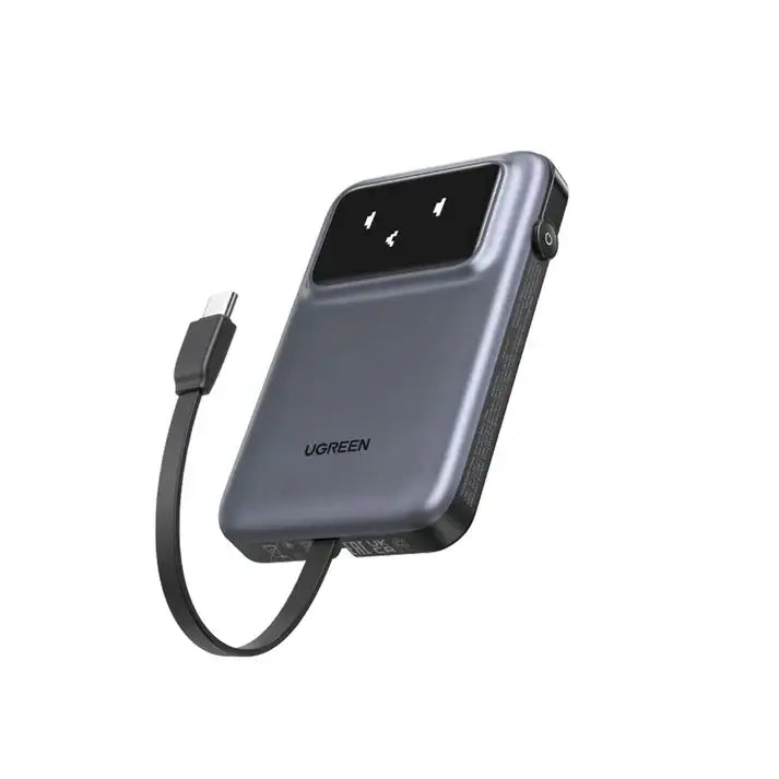 UGREEN Uno 10000mAh 30W Power Bank with Built-in Cable -Black PB511