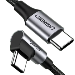 UGREEN USB 2.0 C M/M Round Cable Nickel Plating Aluminum Shell 2m (Gray Black)US261 100w US261