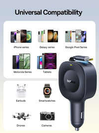 Baseus PrimeTrip VR2 Car Charger with Retractable Cable C+C 30W - Cosmic Black