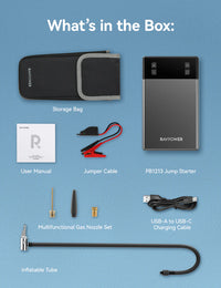 Ravpower 12000mAh (44.4Wh) Jump Starter 2 in 1 with air compressor black