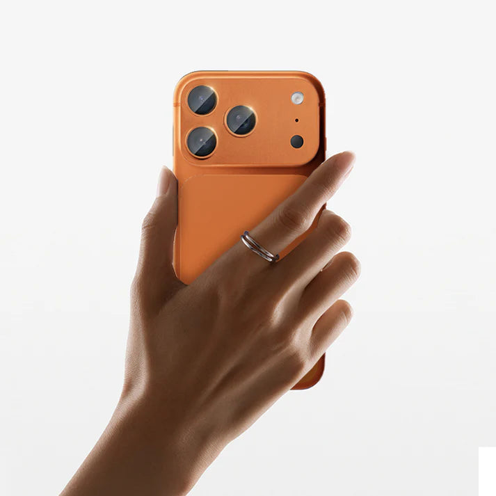 MOCOLL 360° Camera Lens Protector for iPhone 17 Pro | Tempered Glass with Metal Frame - Orange Color
