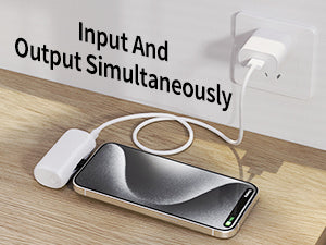 iWALK LinkPod Switch | 5000mAh, Rotary Portable Power Bank, USB-C & Lightning two Plug to Switch Freely, Two-Way 15W PD fast Charging White