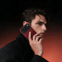 Mocoll iPhone 17 Pro: Kevlar Magnetic Case with Floral Cascade Design - Red