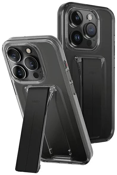 UNIQ HYBRID IPHONE 15 PRO MAX HELDRO MOUNT WITH STAND - VAPOUR (SMOKE)