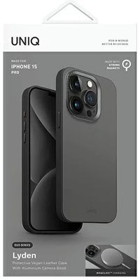 UNIQ HYBRID IPHONE 15 PRO MAGCLICK CHARGING LYDEN DS - CHARCOAL (RHINO GREY/BLACK)