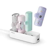 iWALK Charger Station for Portable Charger 4500mAh, 4800mAh, 5000mAh Power Bank for iPhone Charging Station Multiple USB-C Family-Sized Charger Station for Home(Station Only), White