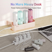 iWALK LinkPod Station for iWALK LinkPod Portable Charger 4500mAh, 4800mAh,5000mAh Power Bank for iPhone Charging Station Multiple USB-C Family-Sized Charger Station for Home(Station Only), Pink