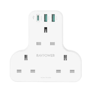 RAVPower RP-PC1036 PD Pioneer 20W 3 port charger White UK Version with 3 AC plug white