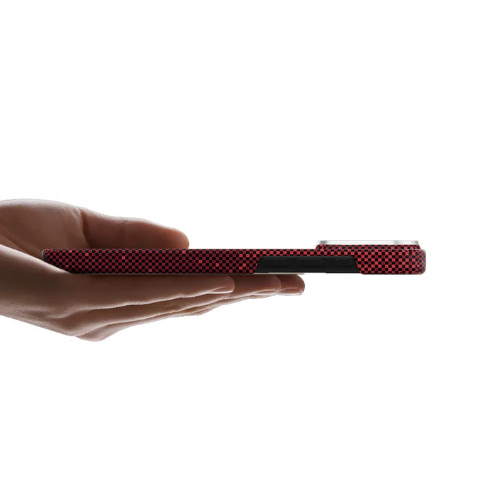 Mocoll iPhone 17 Pro: Kevlar Magnetic Case with Floral Cascade Design - Red