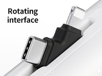 iWALK LinkPod Switch | 5000mAh, Rotary Portable Power Bank, USB-C & Lightning two Plug to Switch Freely, Two-Way 15W PD fast Charging White