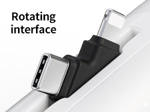 iWALK LinkPod Switch | 5000mAh, Rotary Portable Power Bank, USB-C & Lightning two Plug to Switch Freely, Two-Way 15W PD fast Charging White