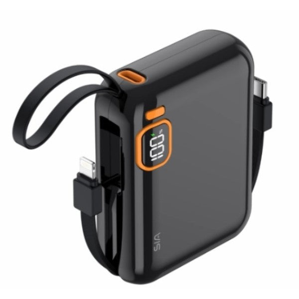 SIA PB302 10000mAh power bank with cable 38.5WH black