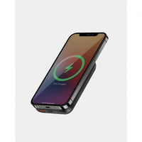 ENERGEA MAGPAC LITHE 10000mAh Ultra SLIM MAGNETIC FAST WIRELESS USB-C PD20W POWERBANK WITH BUILY-IN VIDEO STAND -BLACK