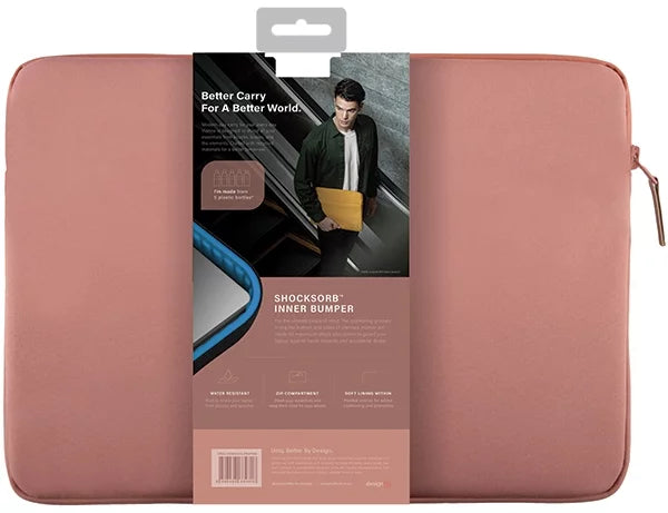 UNIQ VIENNA PROTECTIVE NYLON LAPTOP SLEEVE (UP TO 14”) - PEACH PINK (PEACH PINK)