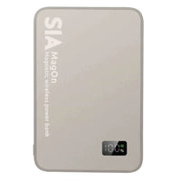 SIA MagOn Magnetic power bank metal Body PD 20W -Wireless Charging 15W5000Mah natural Titanume