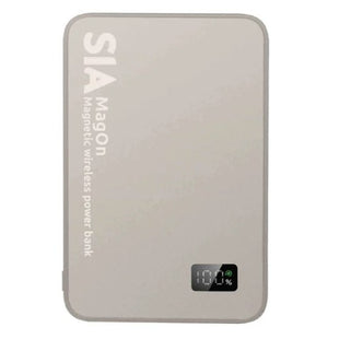 SIA MagOn Magnetic power bank metal Body PD 20W -Wireless Charging 15W5000Mah natural Titanume