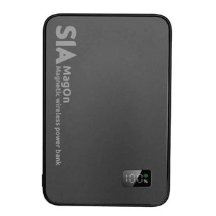 SIA MagOn Magnetic power bank metal Body PD 20W-Wireless Charging 15W 10000Mah black