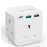 RAVPower RP-PC1037 PD 20W wall charger White UK Version with 3 AC plug white
