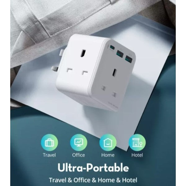 RAVPower RP-PC1037 PD 20W wall charger White UK Version with 3 AC plug white