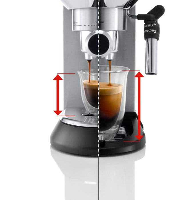 Delonghi Dedica Coffee Machine 1300W 8 Cups Silver Compact Espresso Machine with 15 Bars