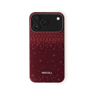 Mocoll iPhone 17 Pro Max: Kevlar Magnetic Case with Floral Cascade Design - Red