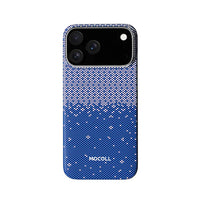 Mocoll iPhone 17 Pro Max: Kevlar Magnetic Case with Floral Cascade Design - Blue