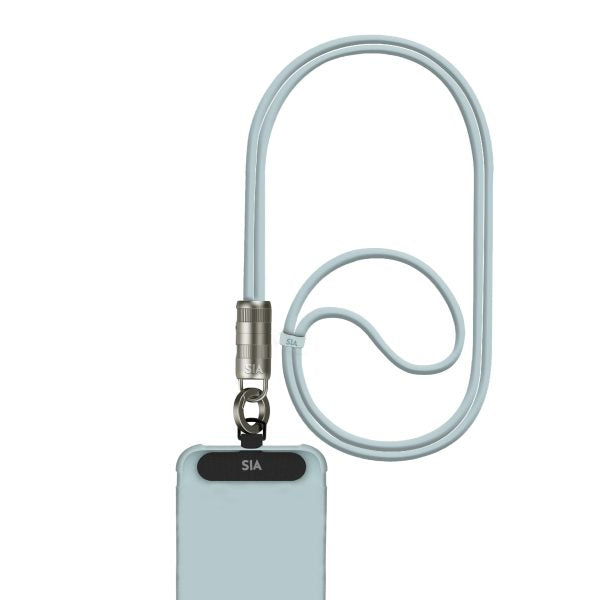SIA powerlink SOFT RUBBER TYPE C - TYPE C LANYARD CABLE 60W 30CM LIGHT BLUE