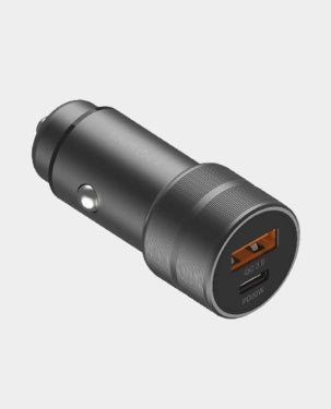 Energea AluDrive D3 USB-C PD20 + USB-A QC 3.0 Duo Port Aluminum 38W Car Charger - Gunmetal