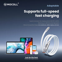 MOCOLL 240W USB-C to USB-C Fast Charging Cable, PD 3.1 Fragrances Design, Nylon Braided Durable Cord for Laptop, Tablet, Smartphone- White