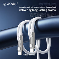 MOCOLL 240W USB-C to USB-C Fast Charging Cable, PD 3.1 Fragrances Design, Nylon Braided Durable Cord for Laptop, Tablet, Smartphone- White