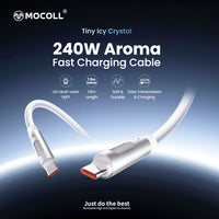 MOCOLL 240W USB-C to USB-C Fast Charging Cable, PD 3.1 Fragrances Design, Nylon Braided Durable Cord for Laptop, Tablet, Smartphone- White