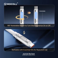 MOCOLL 240W USB-C to USB-C Fast Charging Cable, PD 3.1 Fragrances Design, Nylon Braided Durable Cord for Laptop, Tablet, Smartphone- White