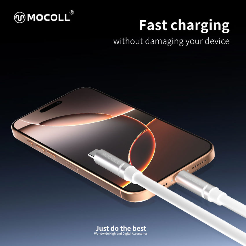MOCOLL 240W USB-C to USB-C Fast Charging Cable, PD 3.1 Fragrances Design, Nylon Braided Durable Cord for Laptop, Tablet, Smartphone- White